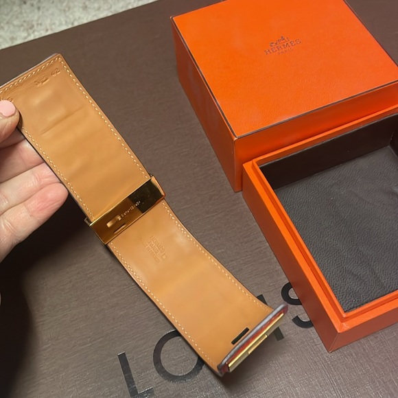 Hermes CDC Crocodile GHW Geranium Bracelet - Picture 6 of 8